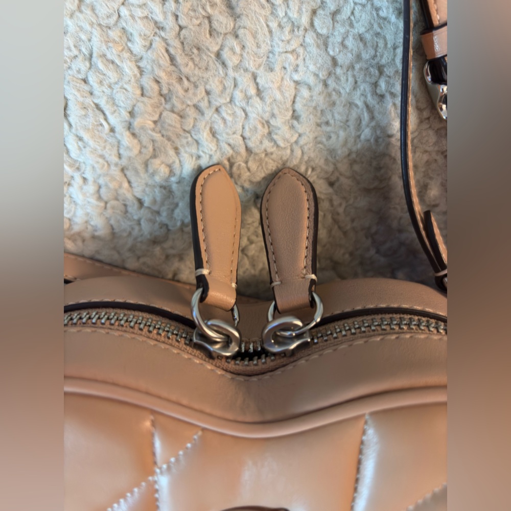 Coach Heart Crossbody
With Quilting in Buff Silver Hardware - Picture 7 of 9